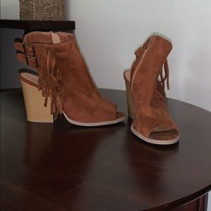 charlotte russe brown open toe heels